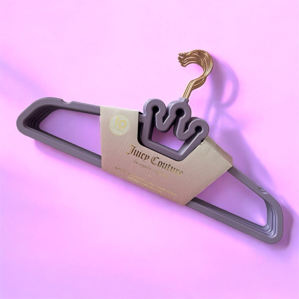 Set of 10 Juicy Couture crown hangers with Rose Gold Hook